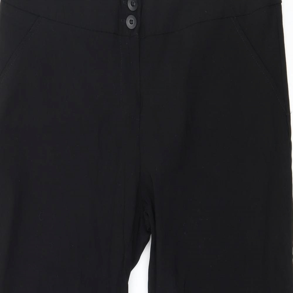 AMARANTO Womens Black   Cropped Trousers Size 14 L20 in