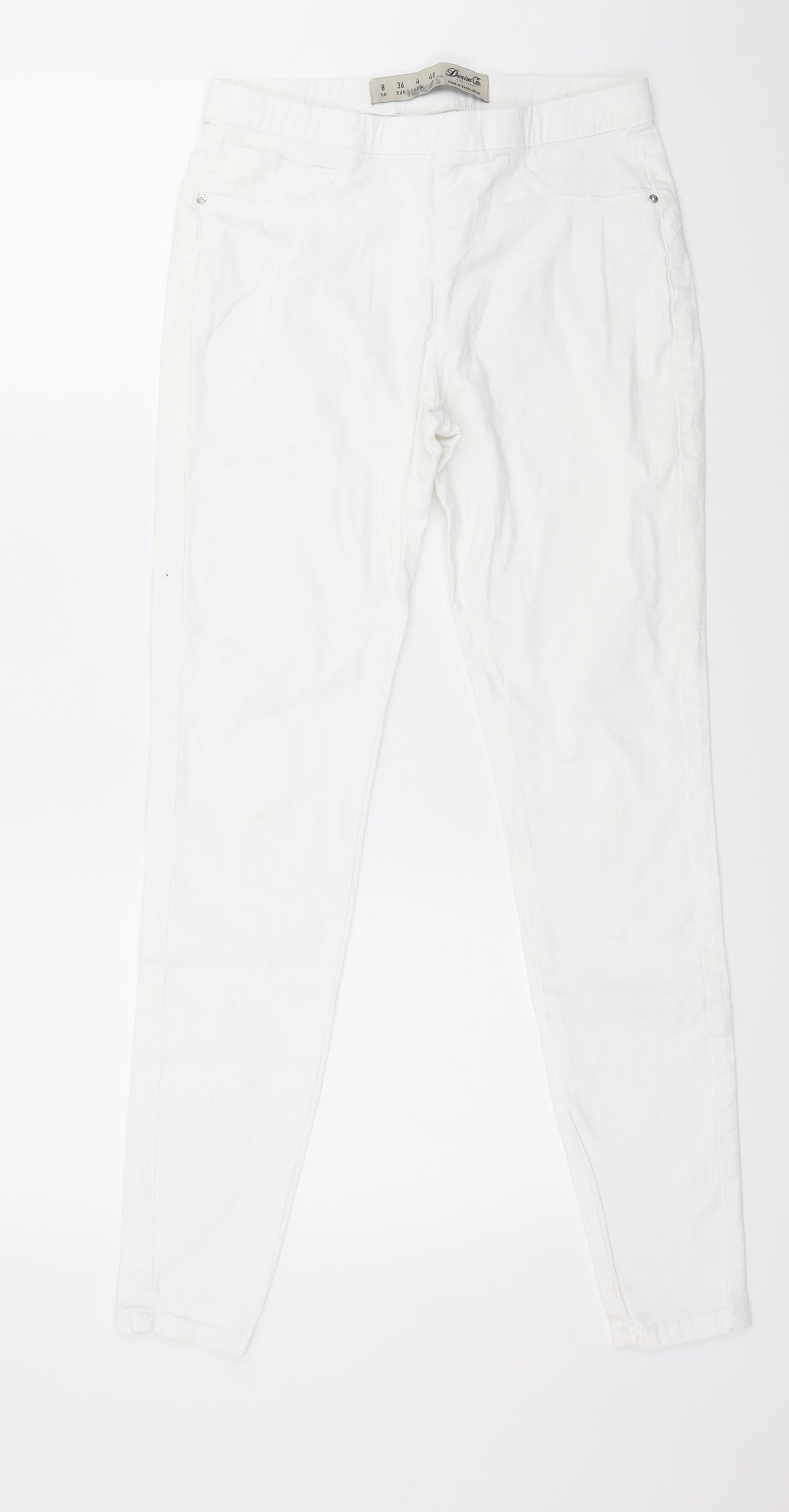 Denim & Co. Womens White  Denim Jegging Jeans Size 8 L28 in