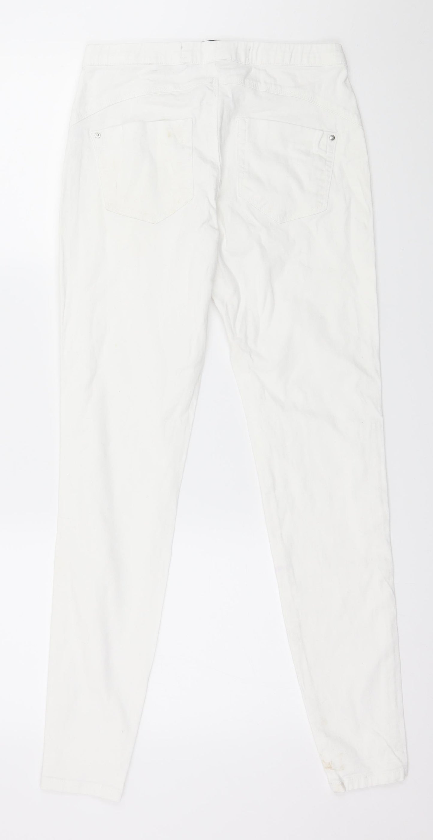 Denim & Co. Womens White  Denim Jegging Jeans Size 8 L28 in