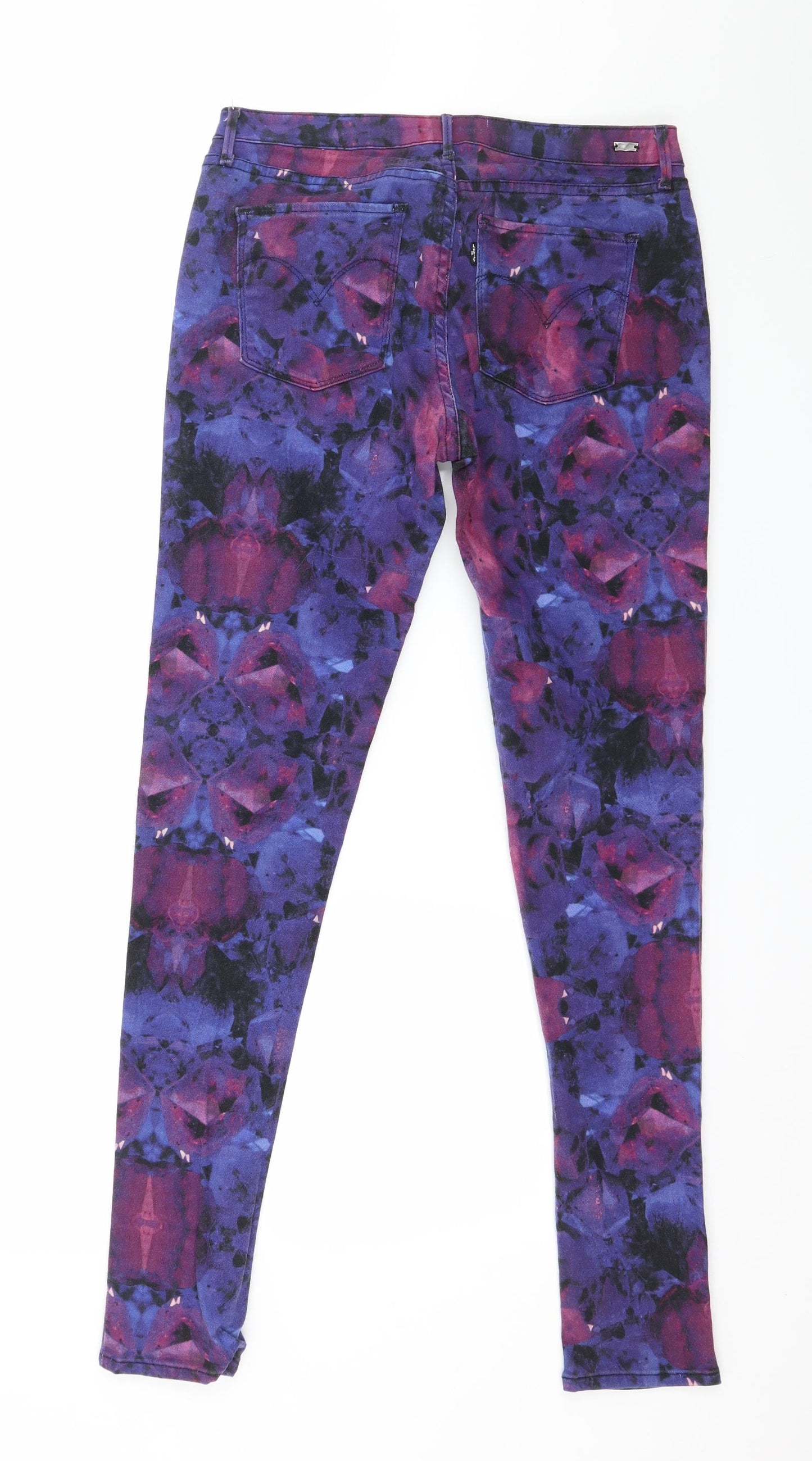 Levi's Womens Multicoloured Geometric Denim Skinny Jeans Size 29 in L30 in
