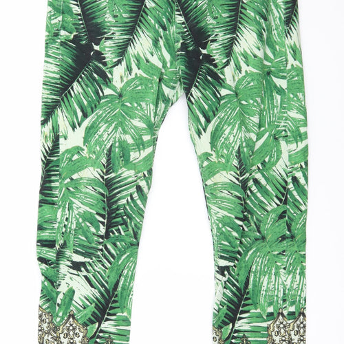 River Island Womens Green Geometric Denim Skinny Jeans Size 12 L27 in - Palm Leaves