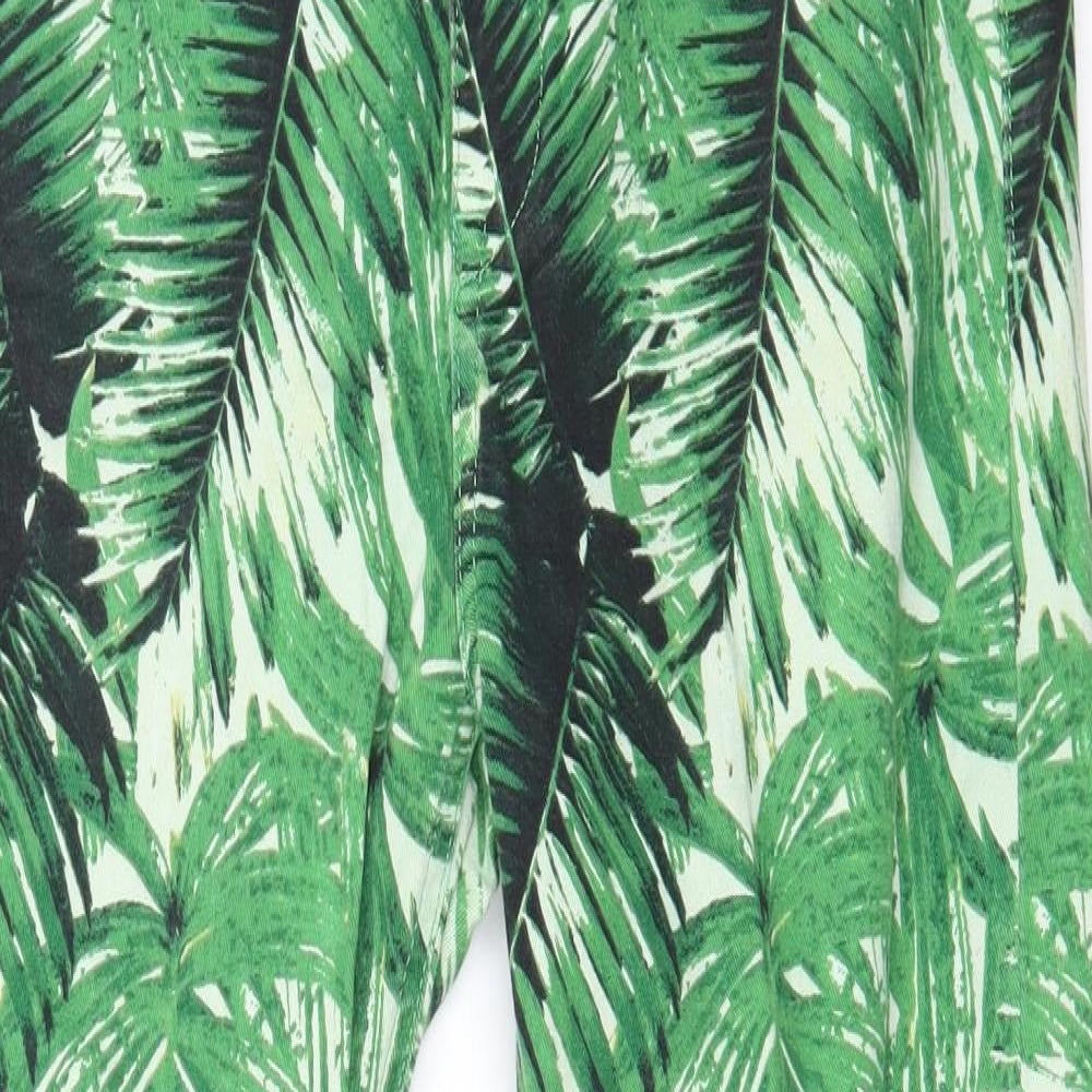 River Island Womens Green Geometric Denim Skinny Jeans Size 12 L27 in - Palm Leaves