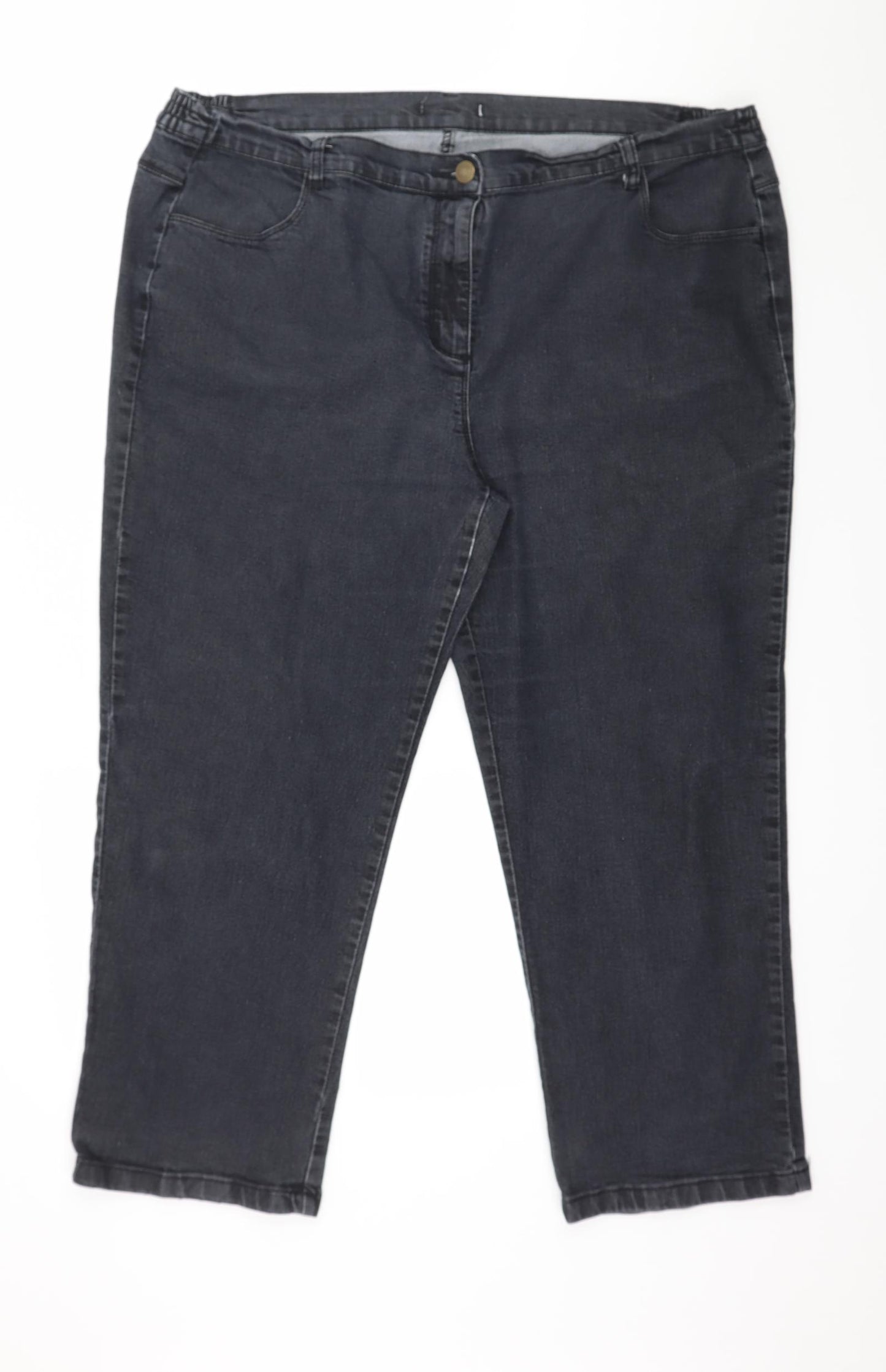 Preworn Womens Grey  Denim Straight Jeans Size 22 L26 in