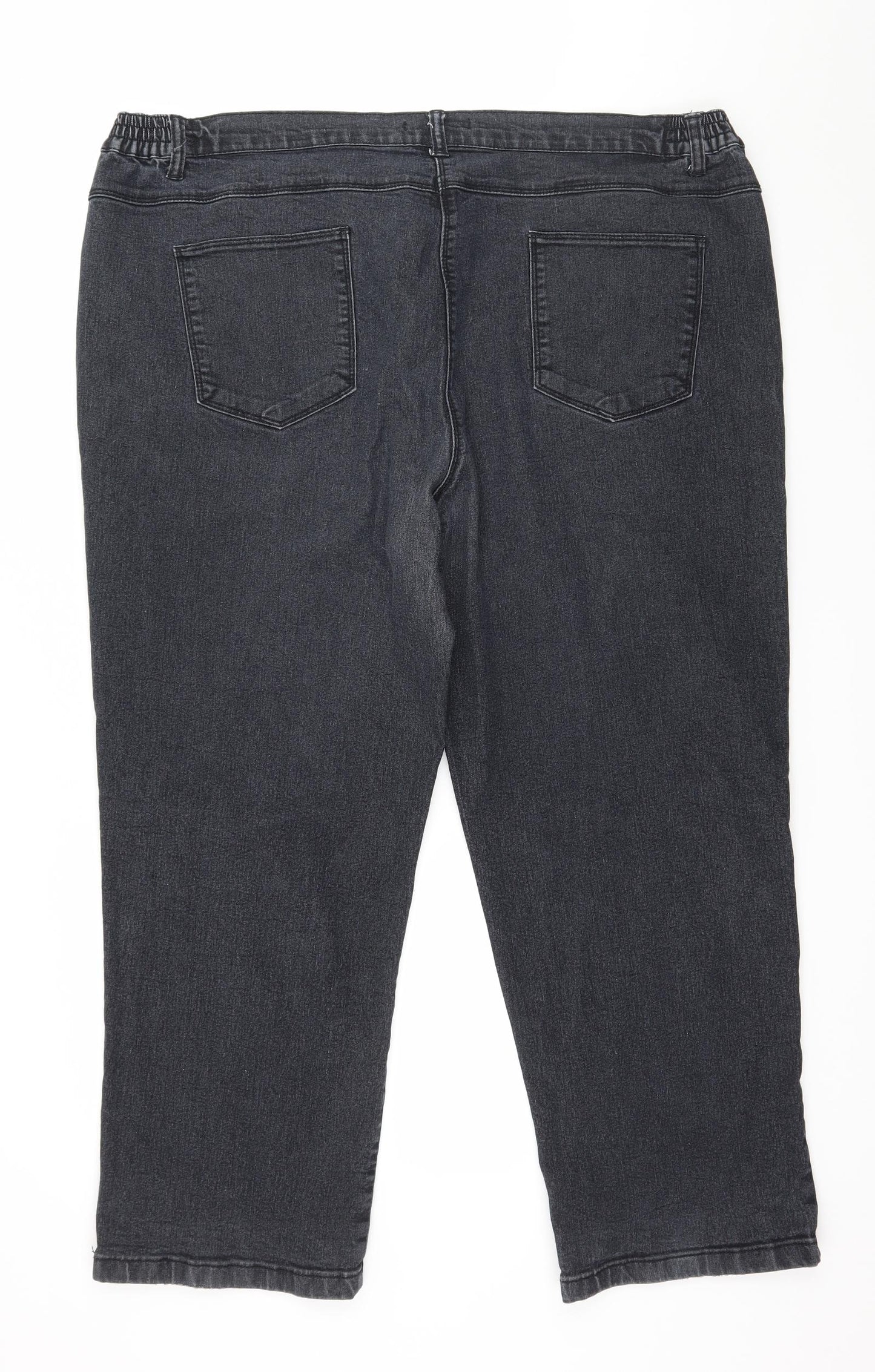 Preworn Womens Grey  Denim Straight Jeans Size 22 L26 in