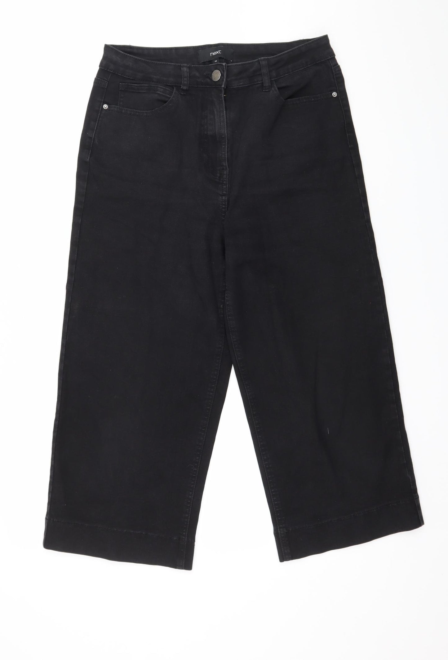 NEXT Womens Black  Denim Cropped Jeans Size 12 L22 in