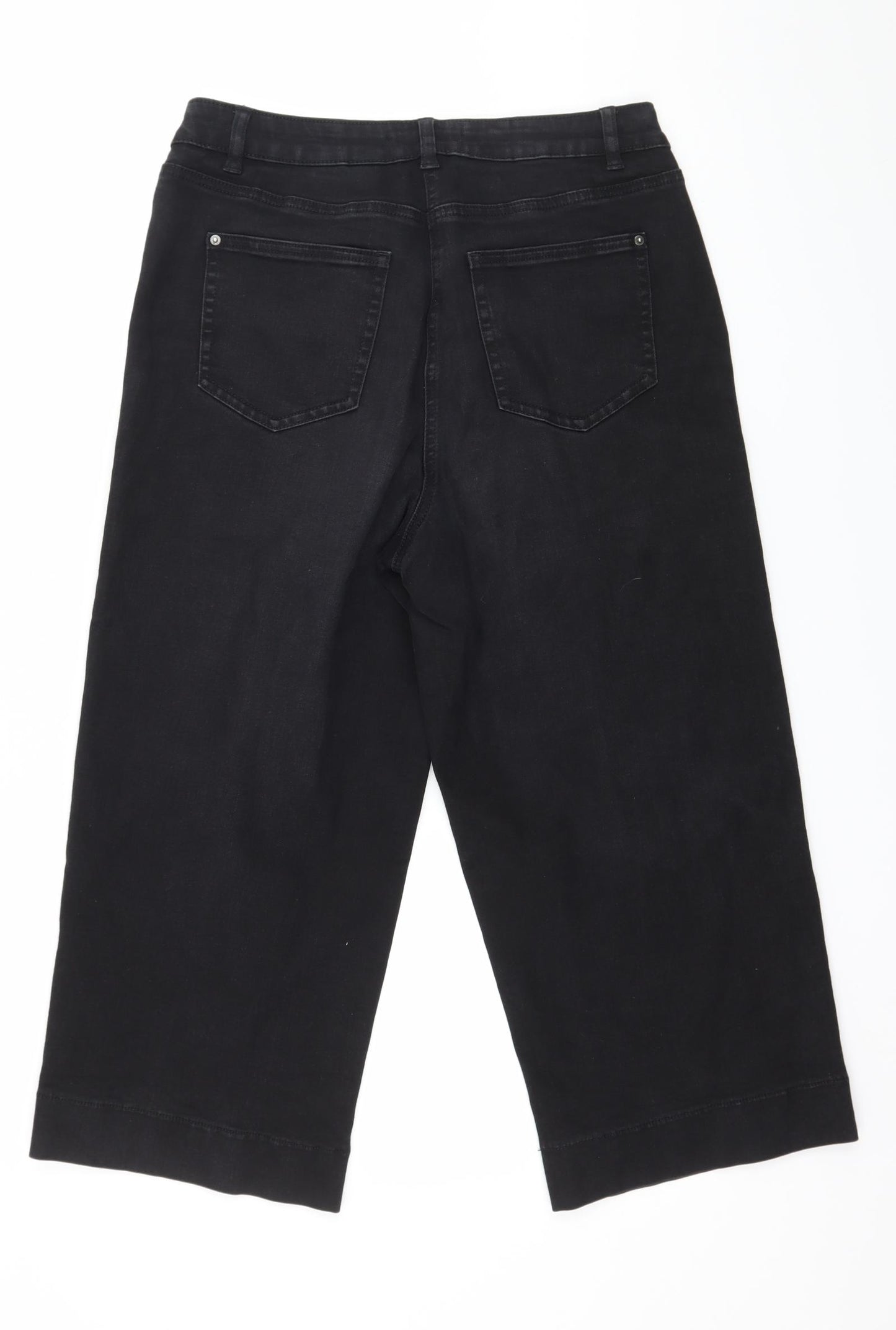 NEXT Womens Black  Denim Cropped Jeans Size 12 L22 in