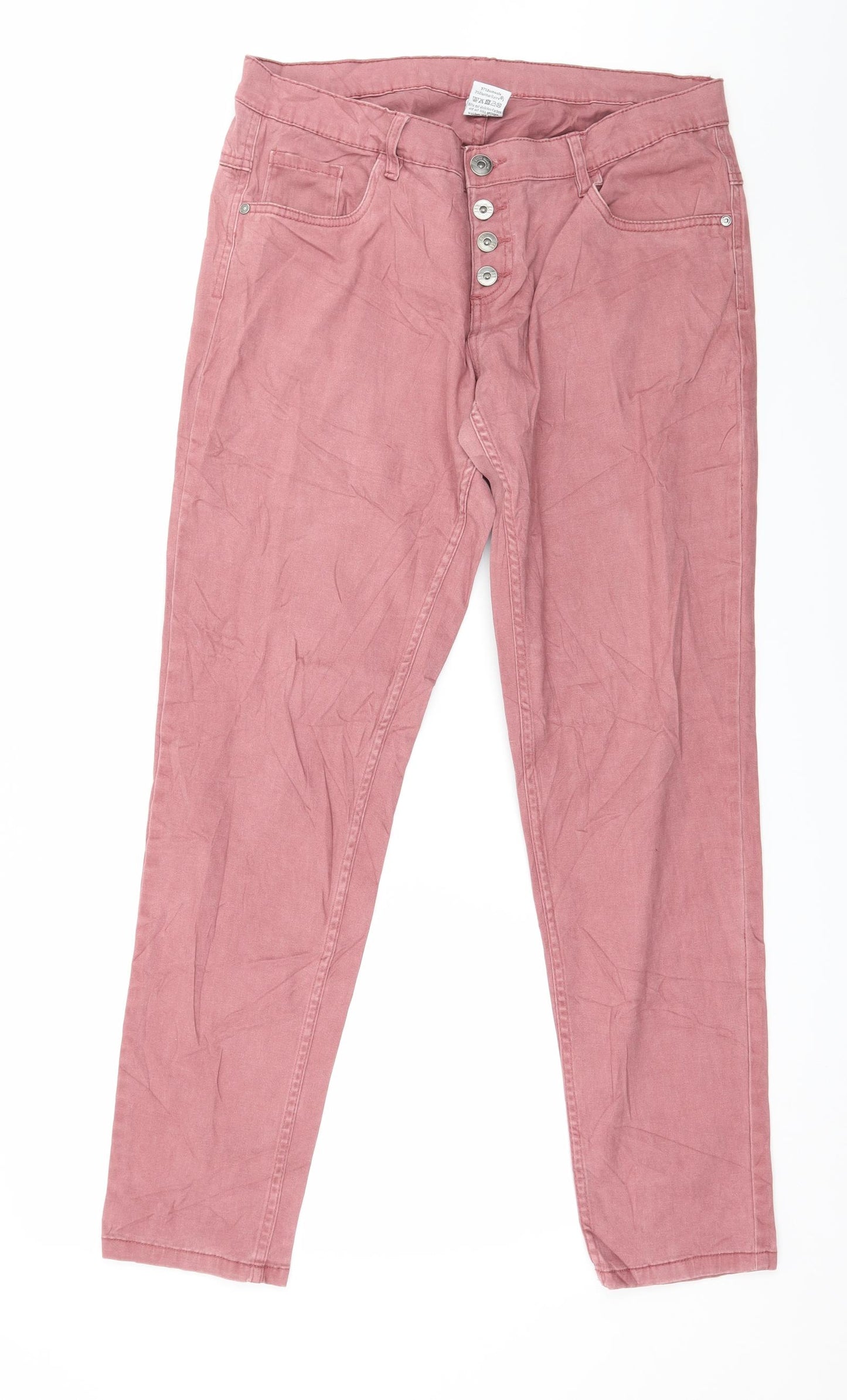 Up Fashion Womens Pink  Denim Skinny Jeans Size 16 L31 in