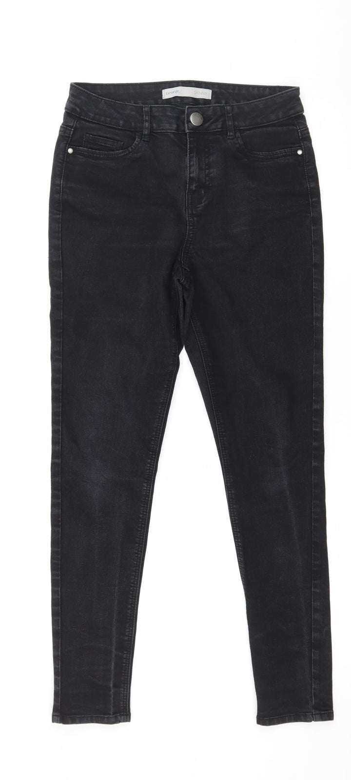 George Womens Black  Denim Skinny Jeans Size 10 L27 in