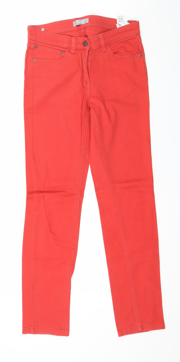 Marks and Spencer Womens Red  Denim Skinny Jeans Size 8 L29 in
