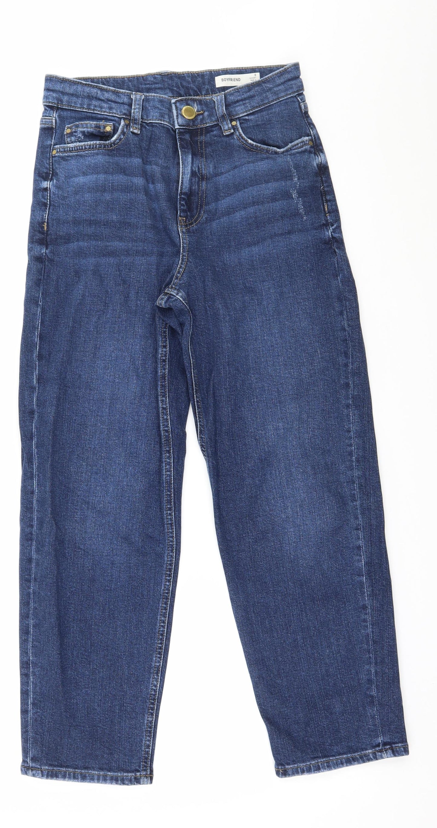Marks and Spencer Womens Blue  Denim Straight Jeans Size 8 L25 in