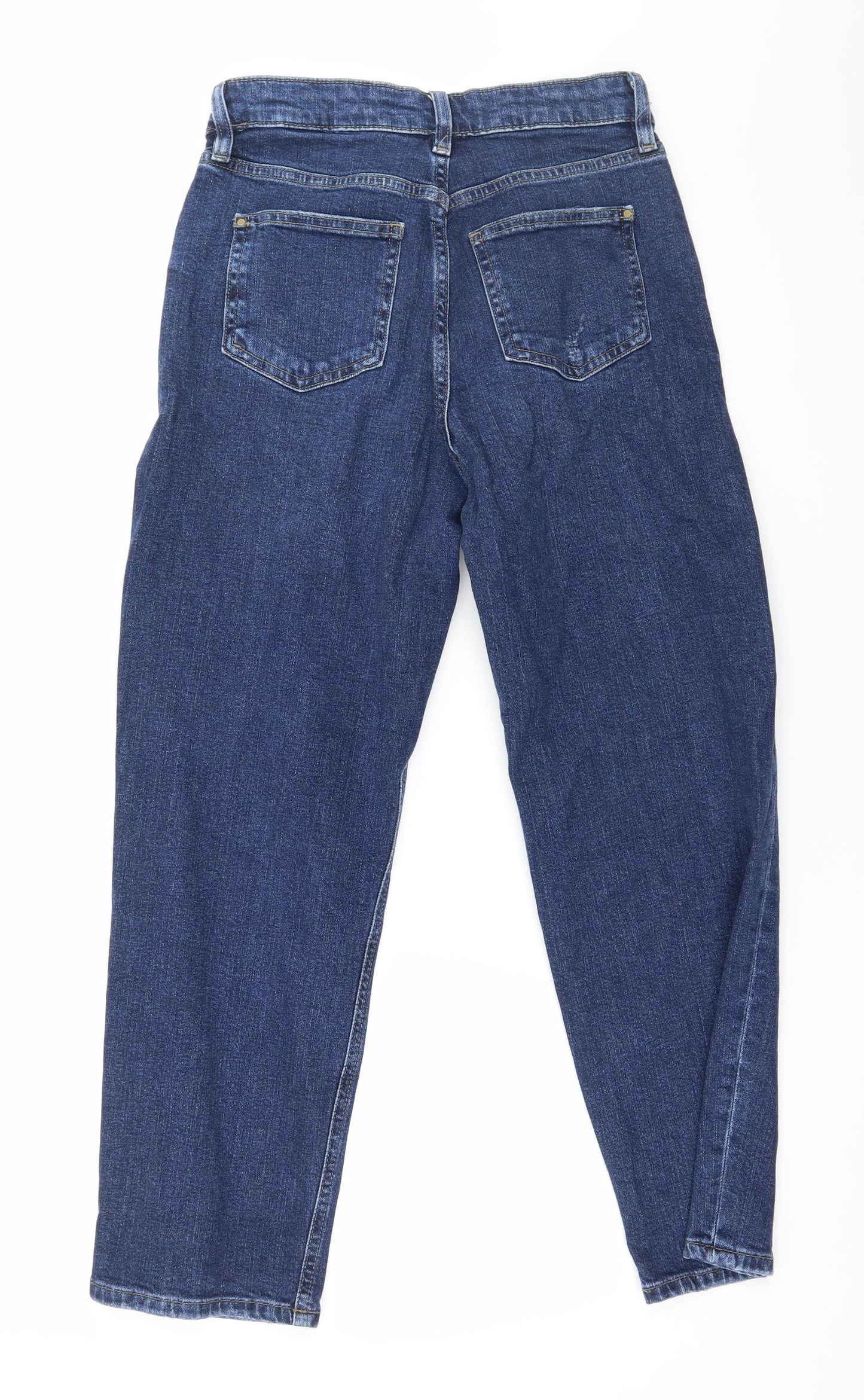 Marks and Spencer Womens Blue  Denim Straight Jeans Size 8 L25 in