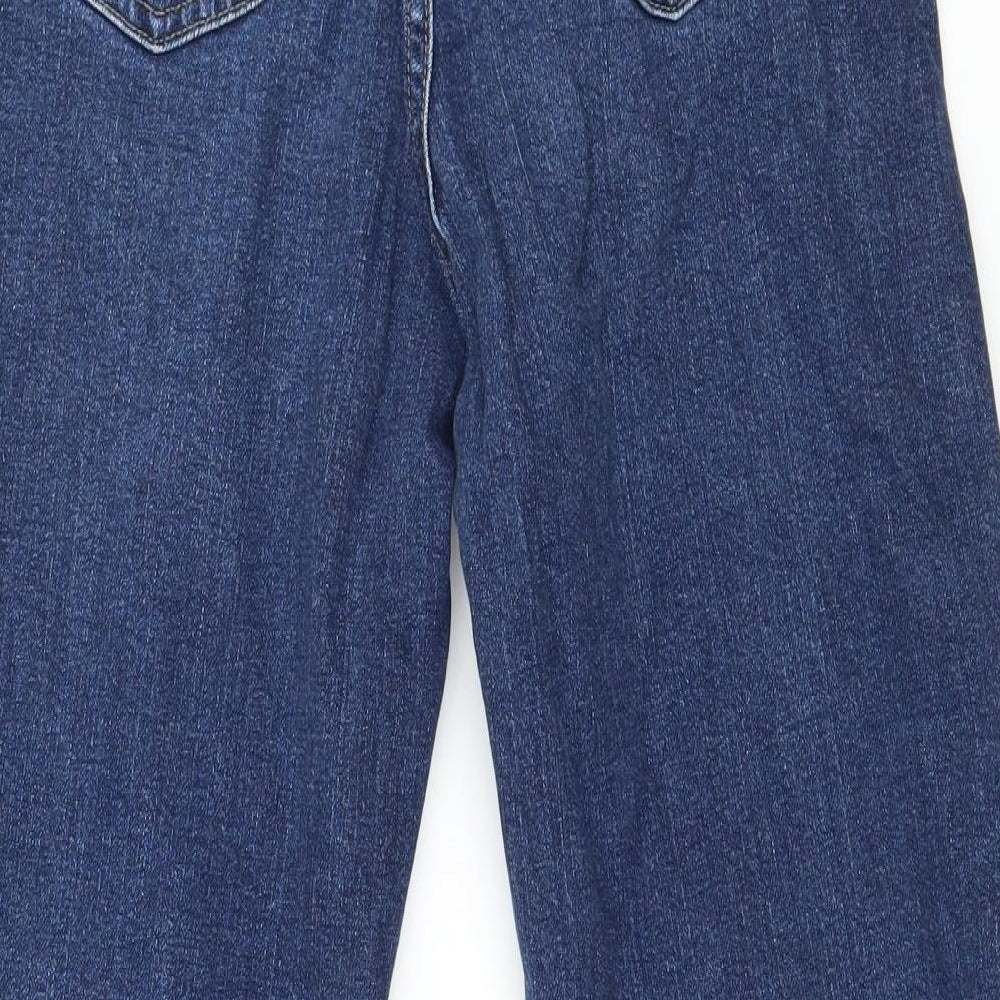 Marks and Spencer Womens Blue  Denim Straight Jeans Size 8 L25 in