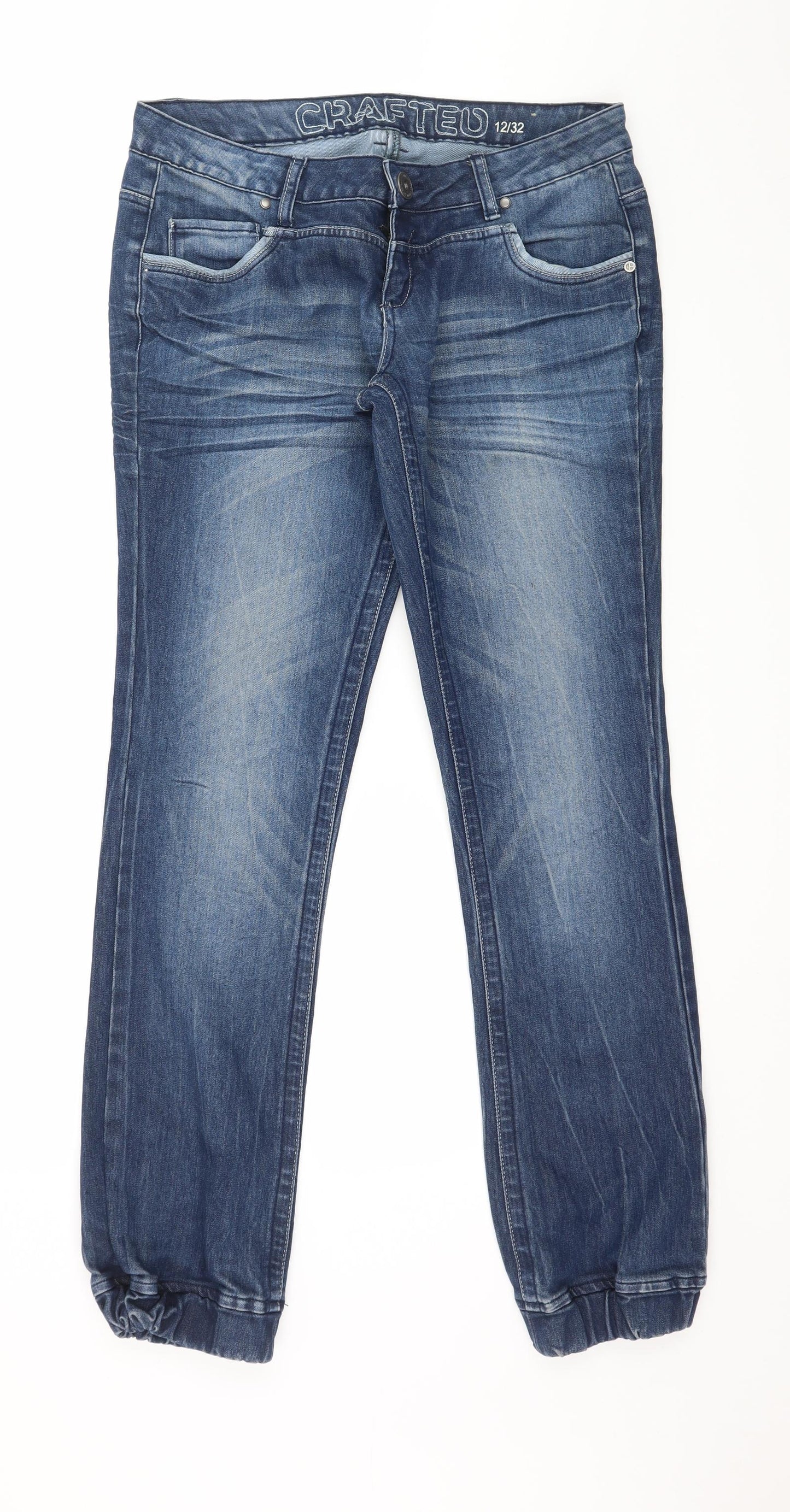 Crafted Womens Blue  Denim Straight Jeans Size 12 L30 in