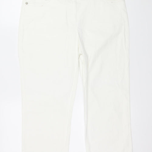 C&A Womens White  Denim Capri Jeans Size 14 L23 in