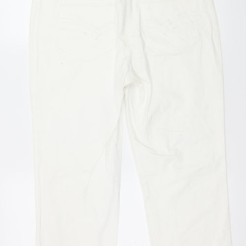 C&A Womens White  Denim Capri Jeans Size 14 L23 in