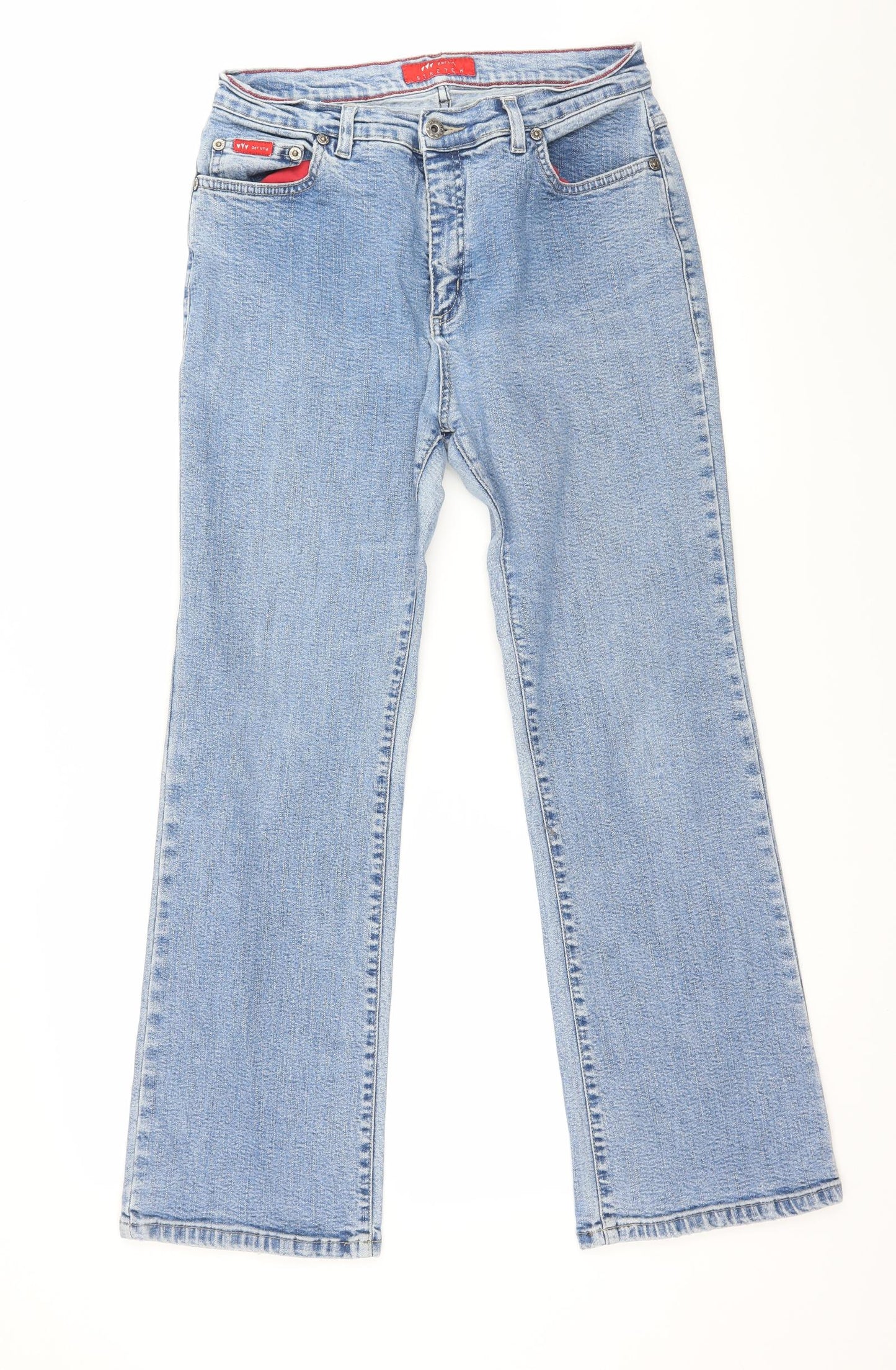 Per Una Womens Blue  Denim Straight Jeans Size 14 L28 in