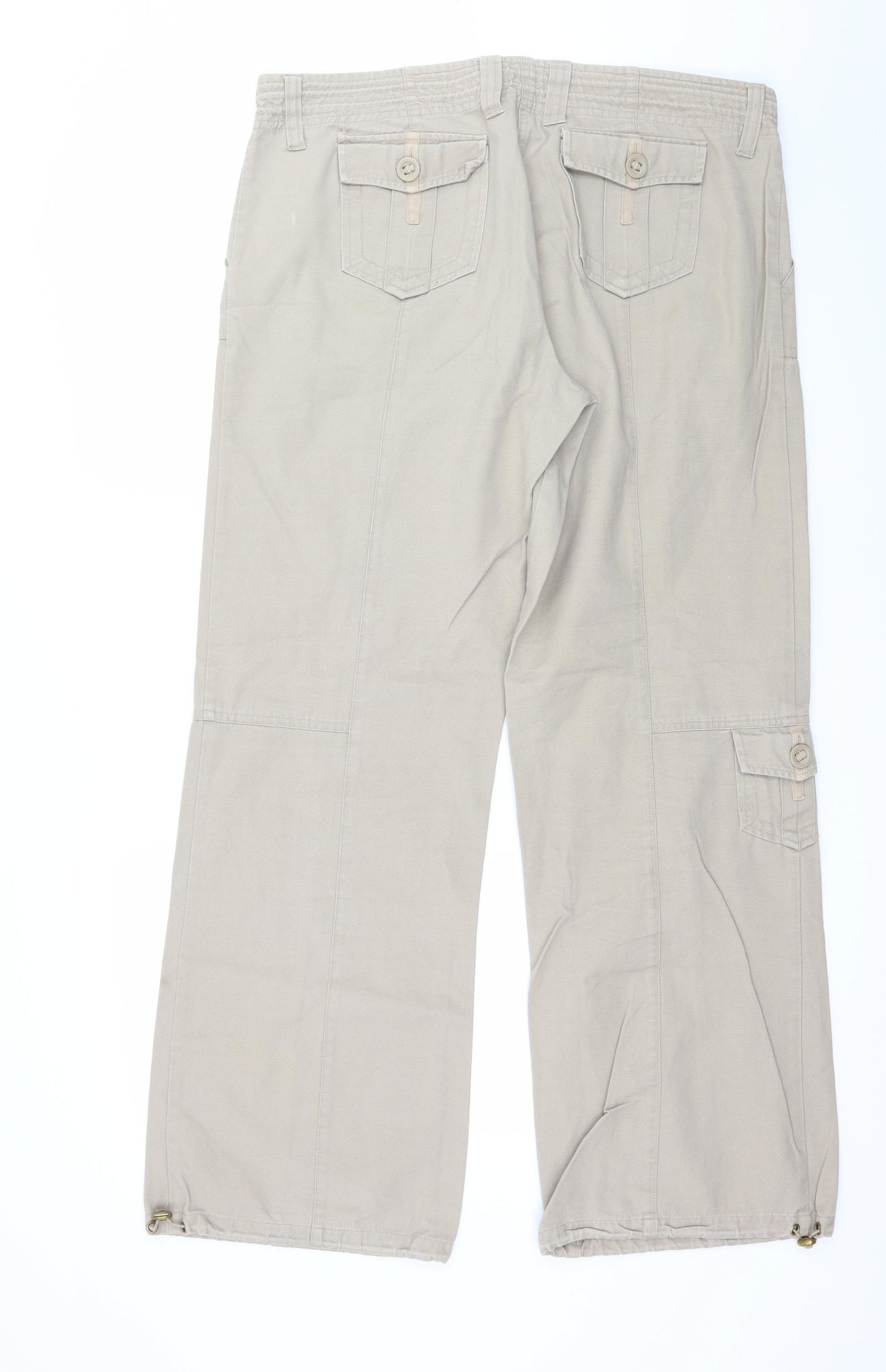 Cherokee Womens Beige  Denim Wide-Leg Jeans Size 14 L31 in
