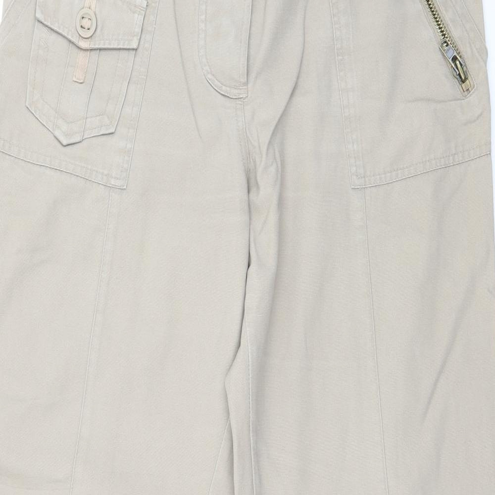 Cherokee Womens Beige  Denim Wide-Leg Jeans Size 14 L31 in