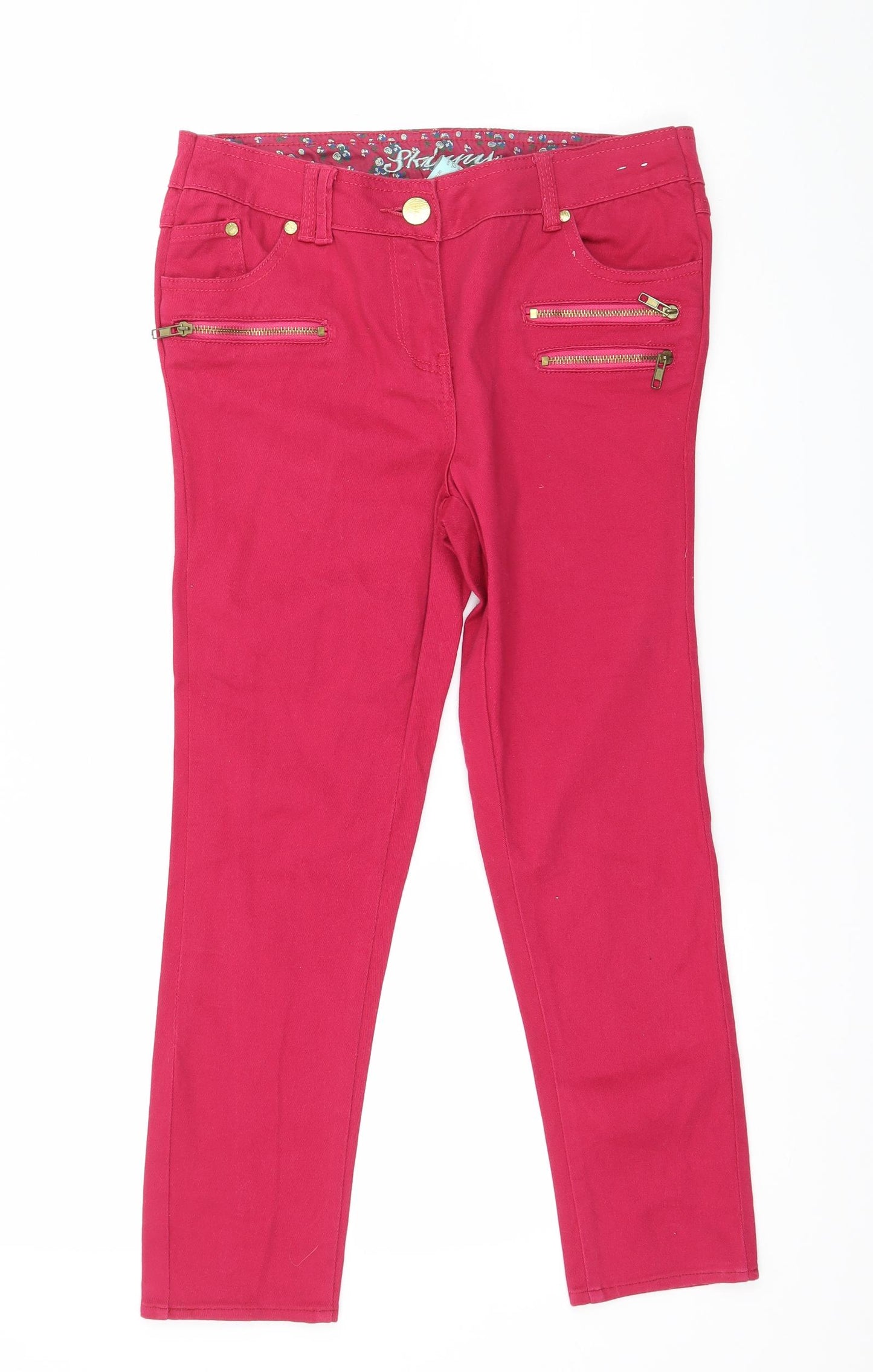Denim & Co. Womens Pink  Denim Cropped Jeans Size 14 L24 in