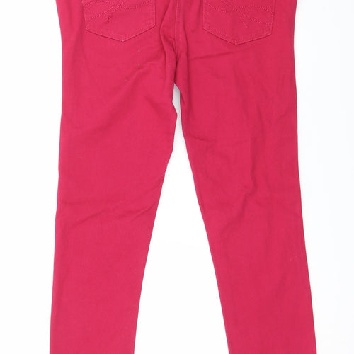 Denim & Co. Womens Pink  Denim Cropped Jeans Size 14 L24 in