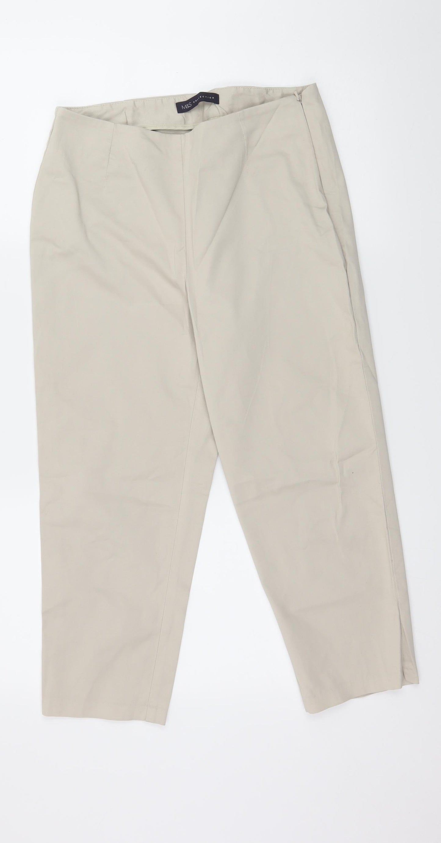 Marks and Spencer Womens Ivory   Trousers  Size 10 L21 in