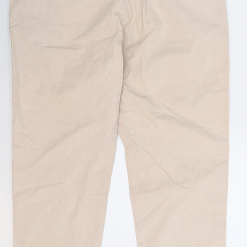 Marks and Spencer Womens Beige   Chino Trousers Size 14 L26 in