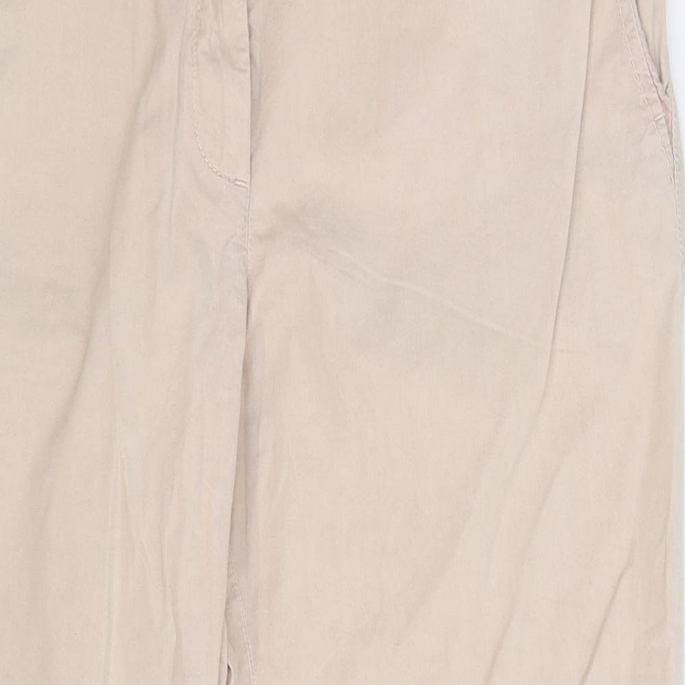 Marks and Spencer Womens Beige   Chino Trousers Size 14 L26 in
