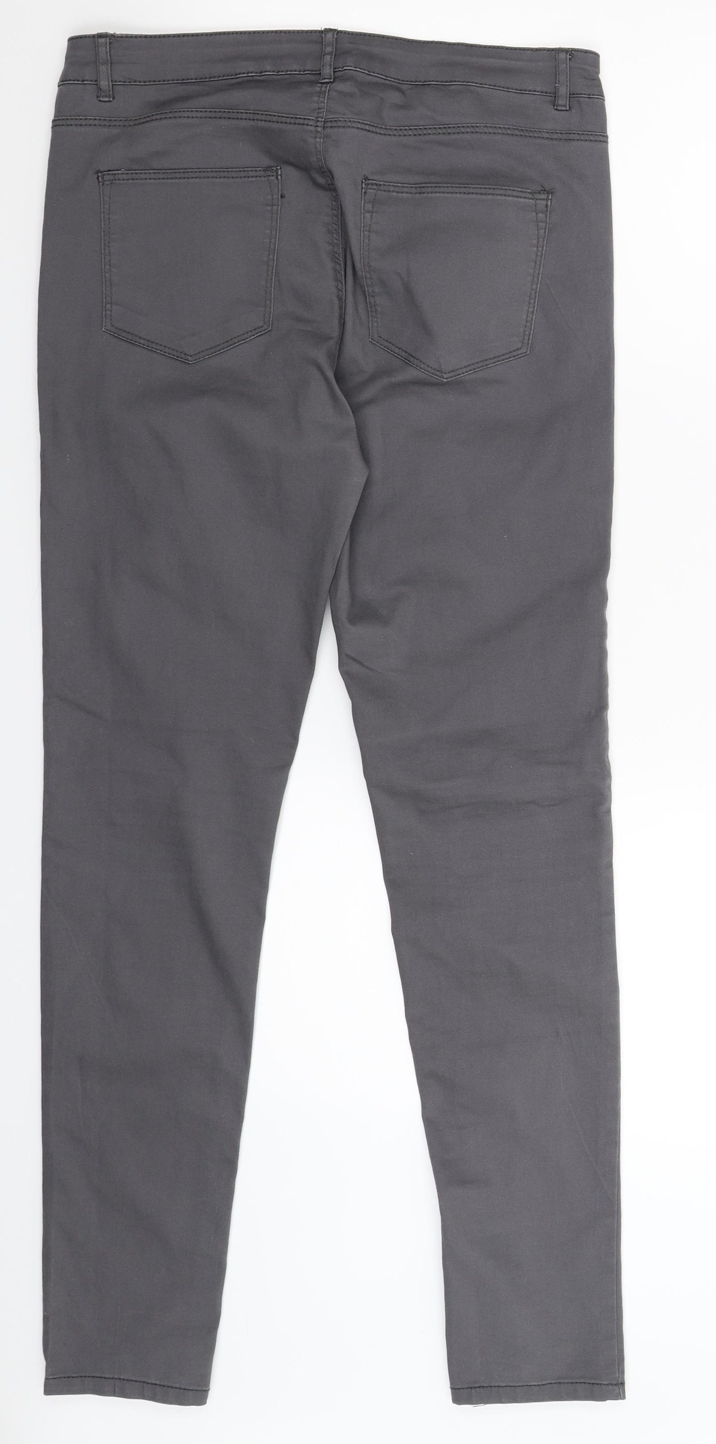 H&M Womens Grey  Denim Skinny Jeans Size 14 L31 in