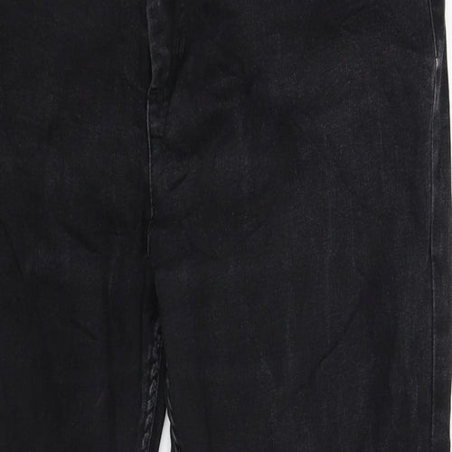Per Una Womens Black  Denim Straight Jeans Size 16 L28 in