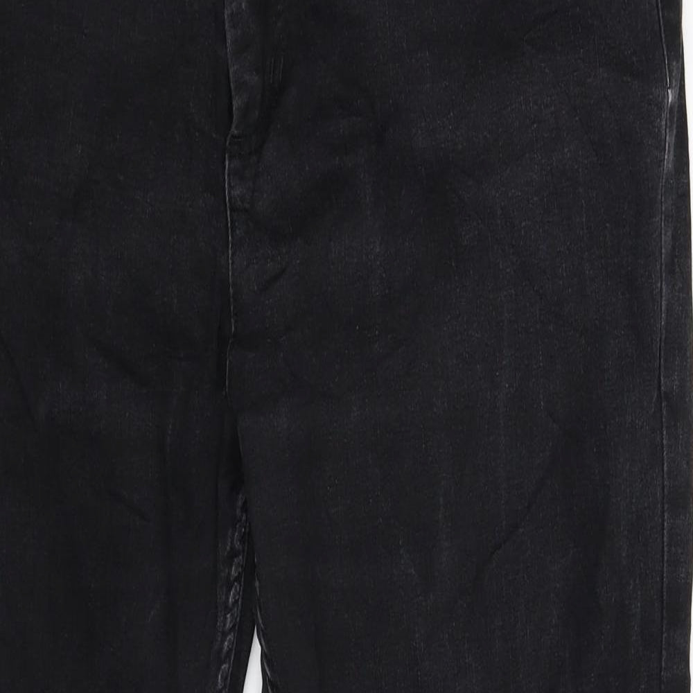 Per Una Womens Black  Denim Straight Jeans Size 16 L28 in