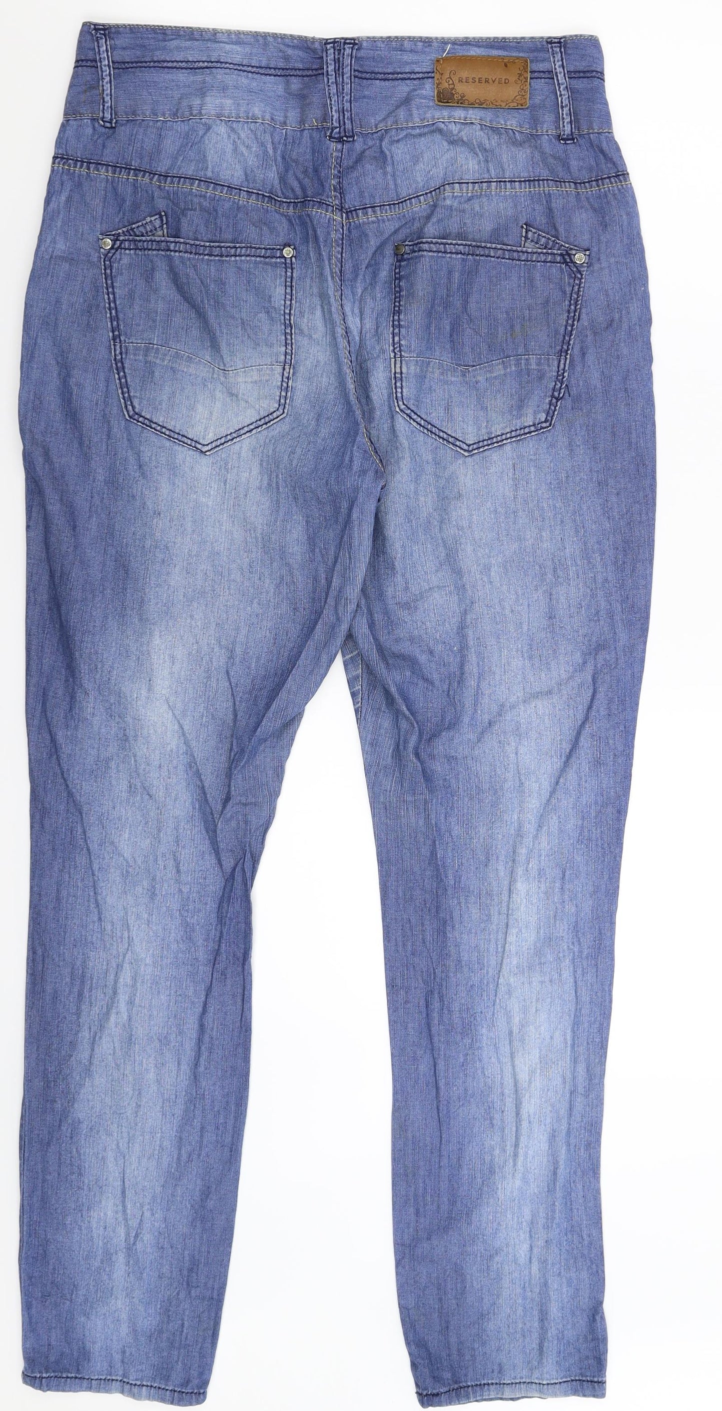 RESERVED Womens Blue  Denim Straight Jeans Size 28 in L32 in