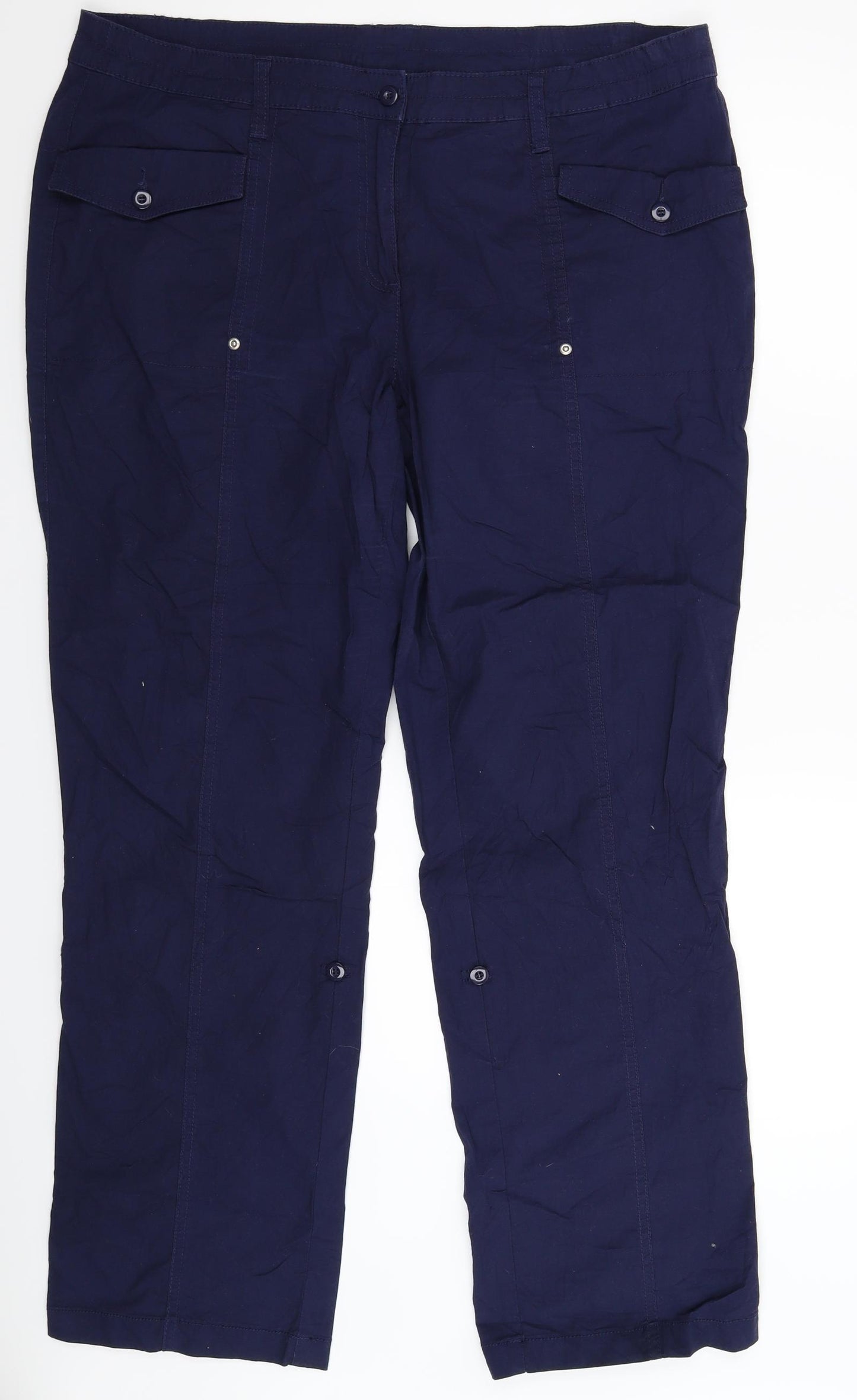 Sheego Womens Blue   Cargo Trousers Size 22 L32 in