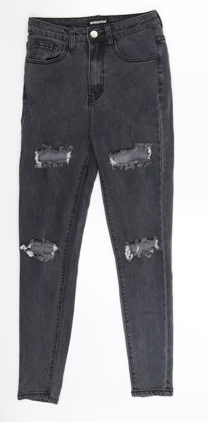 Momokrom Womens Grey Denim Jegging Jeans Size S L25 in