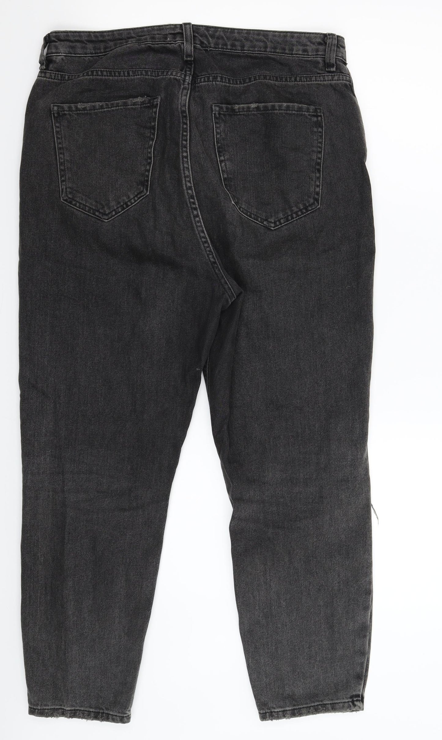 New Look Womens Black  Denim Cropped Jeans Size 12 L24 in