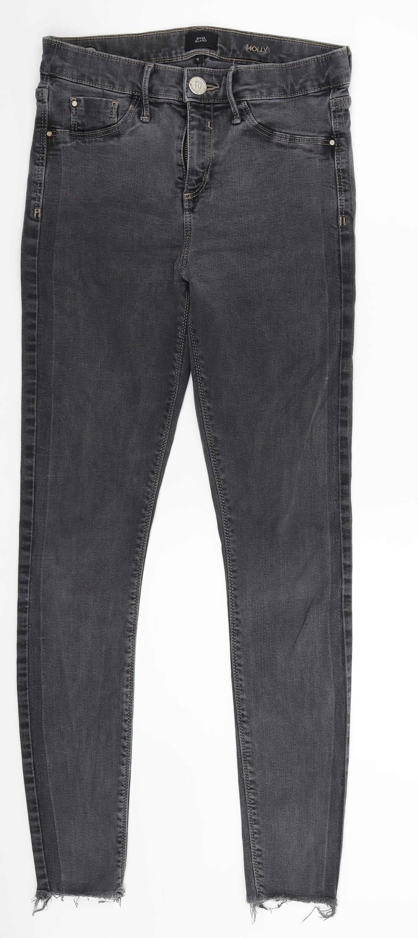 River Island Womens Black  Denim Jegging Jeans Size 10 L27 in