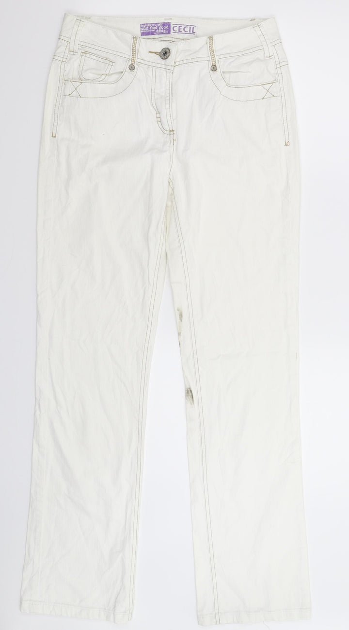 Cecil Womens White  Denim Straight Jeans Size 28 in L32 in