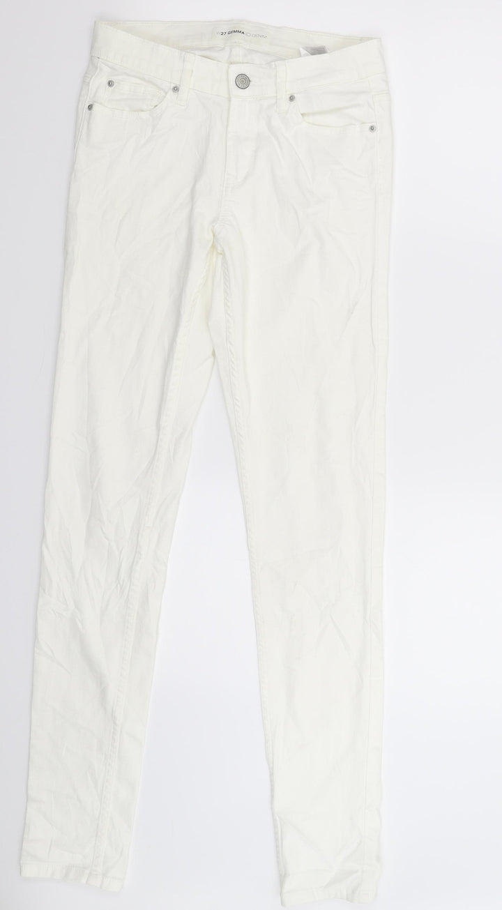 Gemma Womens White Denim Skinny Jeans Size 27 in L31 in