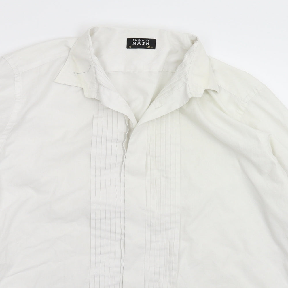 Thomas Nash Mens White    Dress Shirt Size 16
