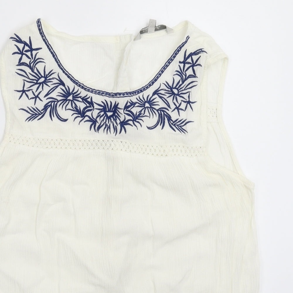 Peacocks Womens White   Basic Button-Up Size 12