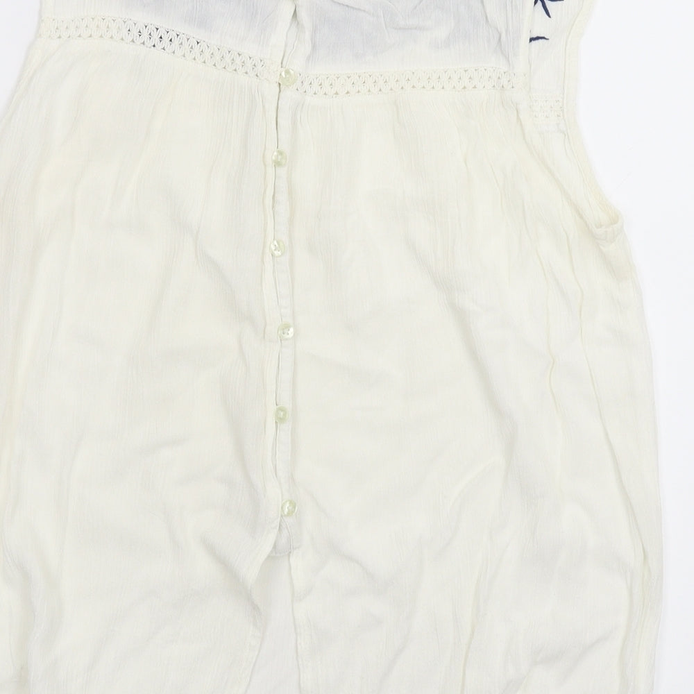 Peacocks Womens White   Basic Button-Up Size 12