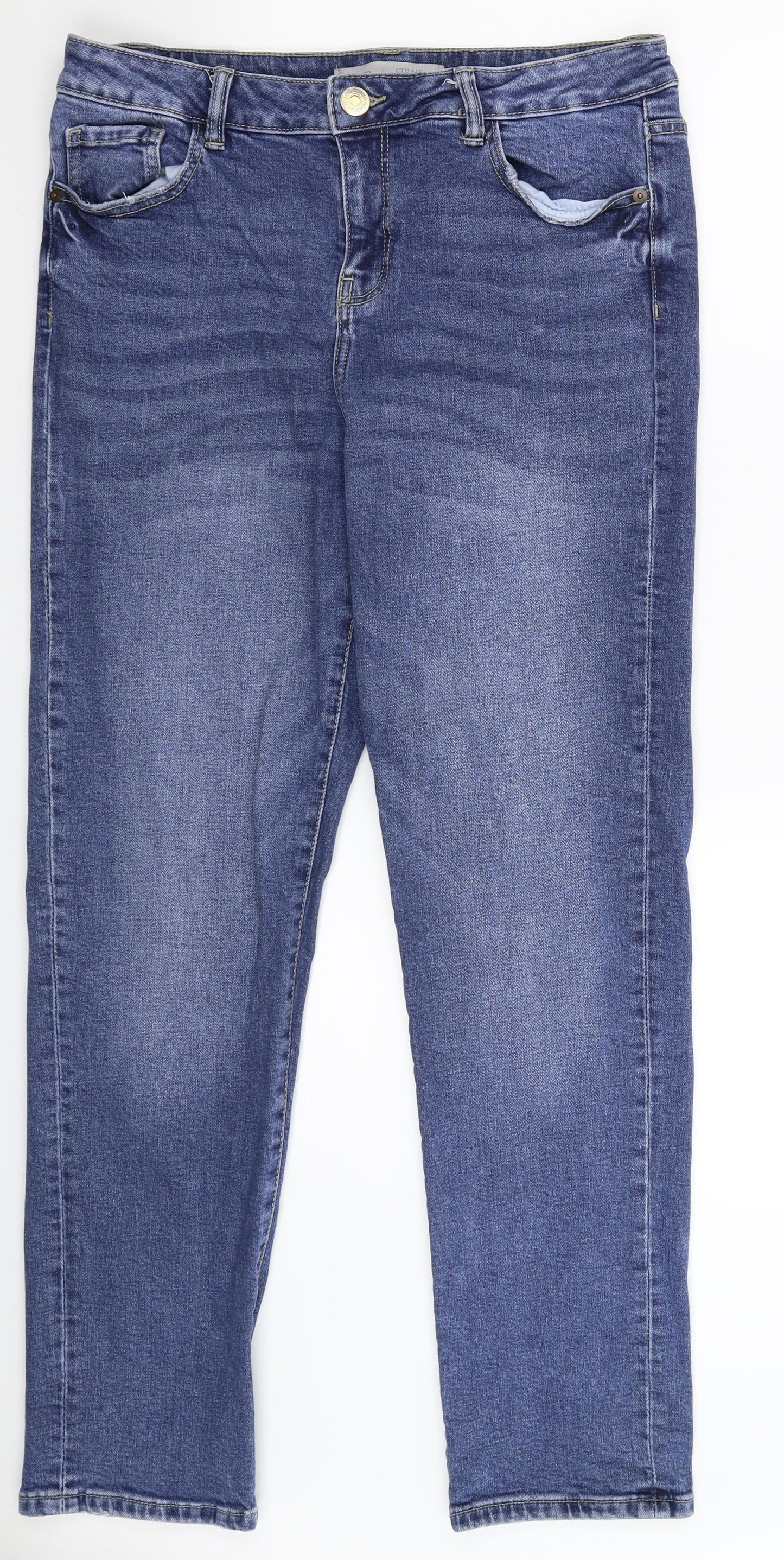 George Womens Blue  Denim Straight Jeans Size 14 L31 in