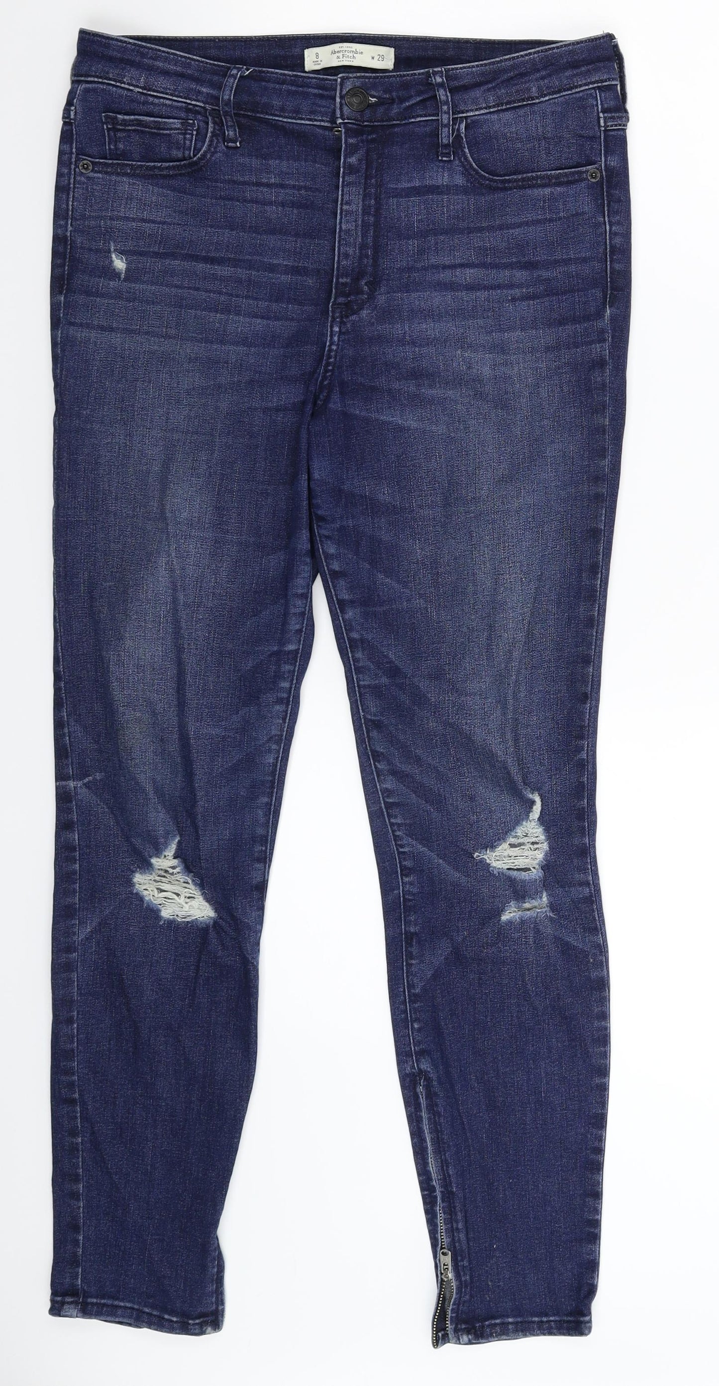 Abercrombie & Fitch Womens Blue  Denim Skinny Jeans Size 30 in L27 in