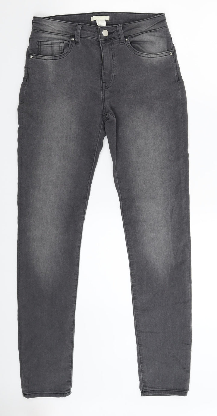 H&M Womens Grey Denim Jegging Jeans Size 10 L29 in