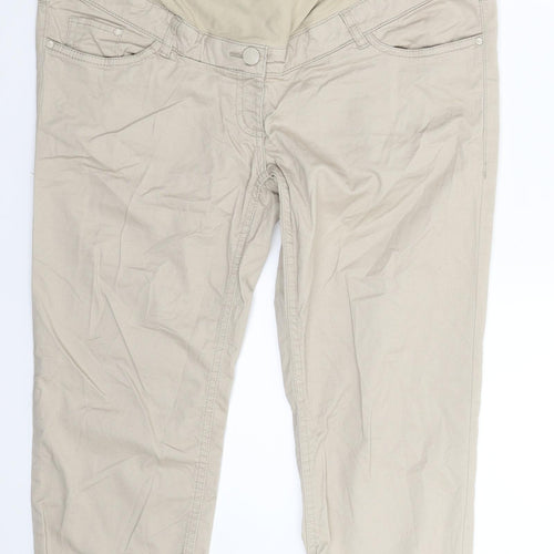 H&M Womens Beige  Denim Cropped Trousers Size 14 L23 in