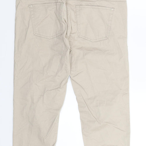 H&M Womens Beige  Denim Cropped Trousers Size 14 L23 in