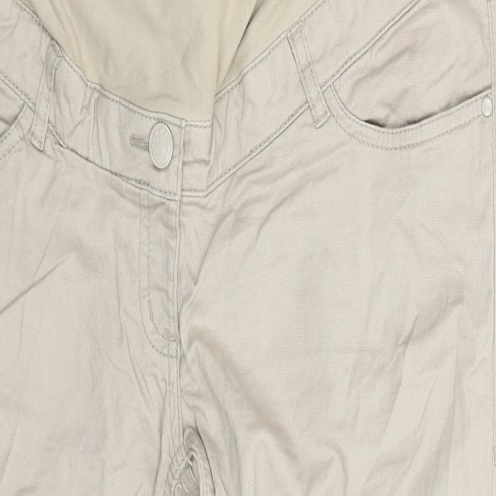 H&M Womens Beige  Denim Cropped Trousers Size 14 L23 in