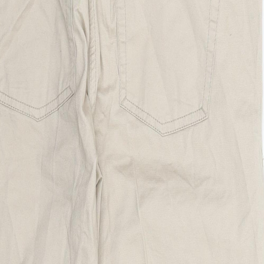 H&M Womens Beige  Denim Cropped Trousers Size 14 L23 in