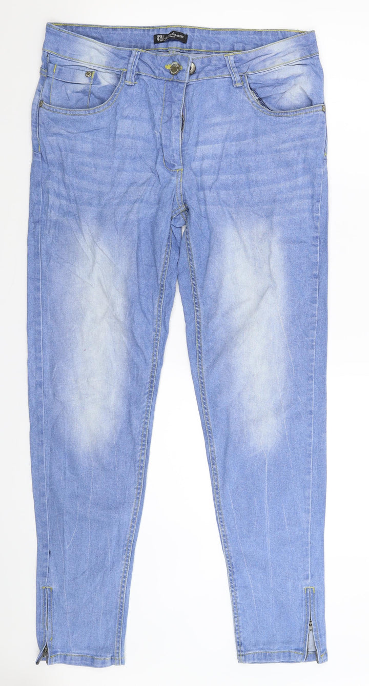 Retro Womens Blue Denim Skinny Jeans Size 32 in L30 in
