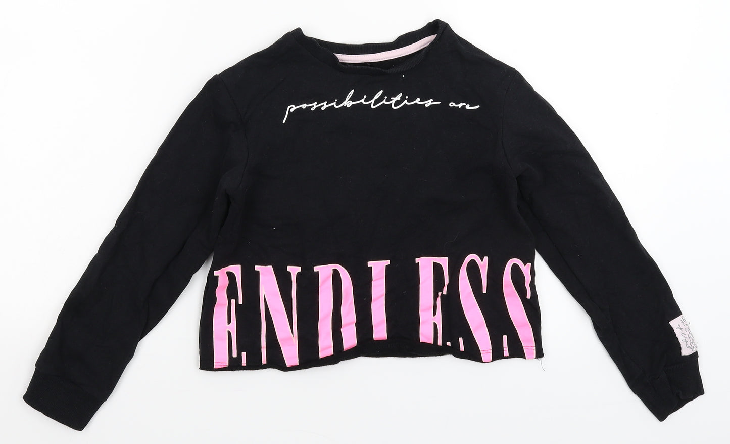 George Girls Black   Pullover Sweatshirt Size 8-9 Years