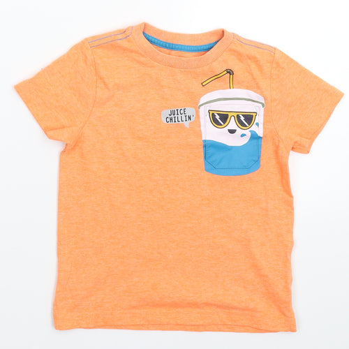 F&F Boys Orange   Basic T-Shirt Size 3-4 Years